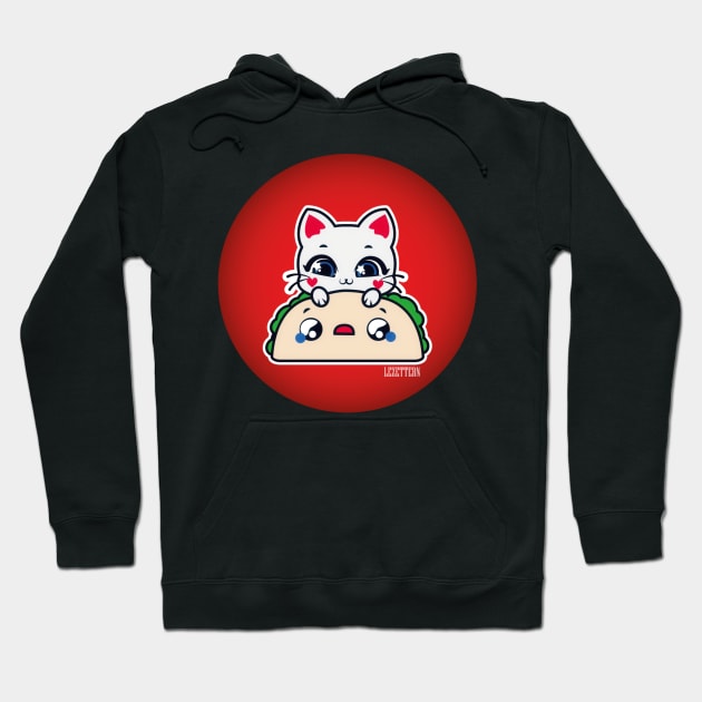 japanese taco and kawaii cat Hoodie by lezettern